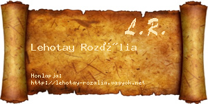 Lehotay Rozália névjegykártya
