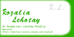 rozalia lehotay business card